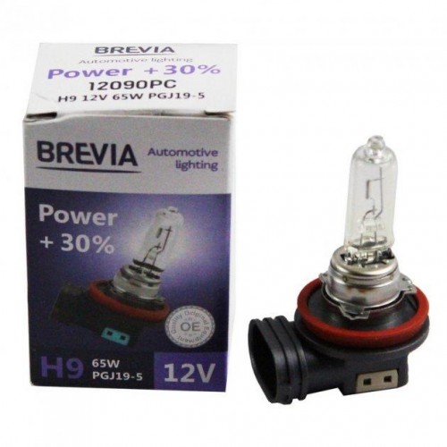 12090PC BREVIA Автолампа H9 12V 65W PGJ19-5 Power +30% CP 12090PC