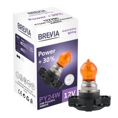 Лампа PY24W BREVIA 12V 24V PGU20/4 АМБЕР Потужність +30% 12229C