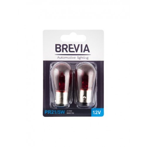 12327B2 BREVIA Автолампа PR21/5W 12V 21/5W BAW15d RED blister 2шт. 12327B2