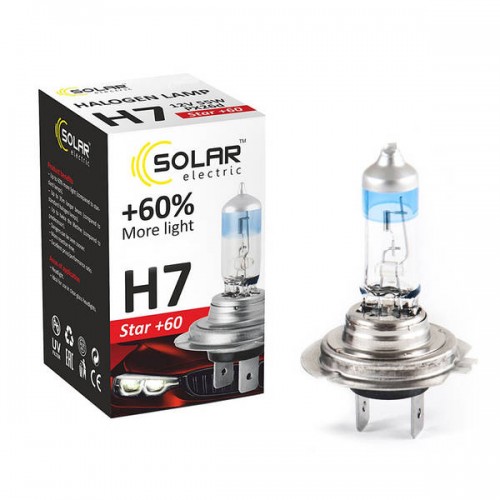 1237S2 SOLAR Автолампа H7 12V 55W PX26d Starlight + 60%, SET 1237S2