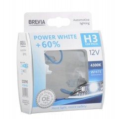 Автолампа BREVIA H3 12V 55W PK22s Power White +60% 4300K 12030PWS S2