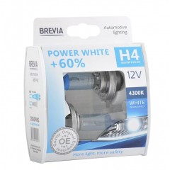 Автолампа BREVIA H4 12V 60/55W P43t Power White +60% 4300K 12040PWS S2