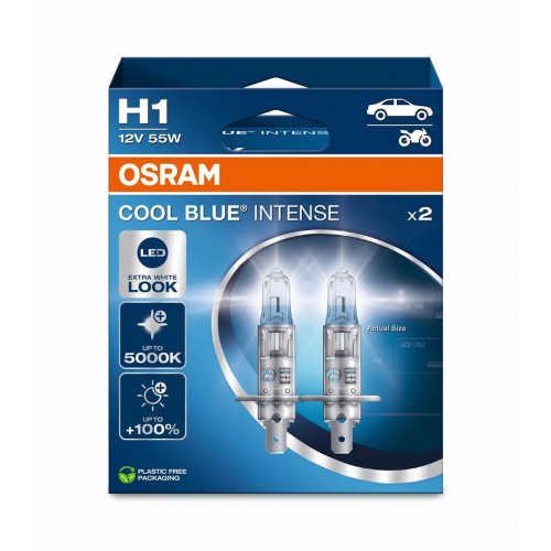 64150CBN-2HB OSRAM Лампа H1 12V 55W P14.5s COOL BLUE INTENSE NEXT GEN +100% 64150CBN-2HB