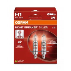 Лампа H1 12V 55W P14.5s OSRAM NIGHT BREAKER SILVER +100% 64150NBS-2HB