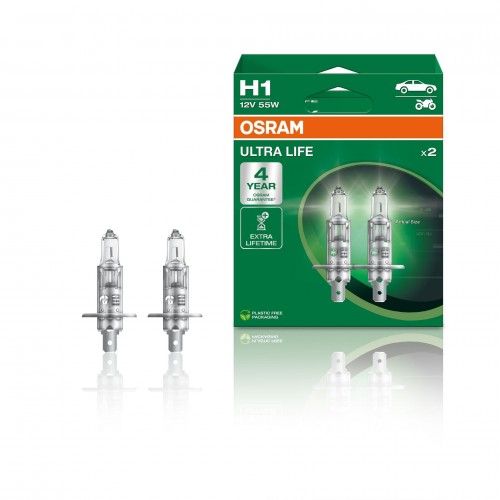 64150ULT-HCB-DUO OSRAM Лампа H1 12V 55W P14,5S ULTRA LIFE 64150ULT-HCB