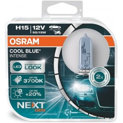 Лампа OSRAM H15 12V 15/55W PGJ23T-1 COOL BLUE INTENSE NEXT GEN +100% 64176CBN-HCB-DUO