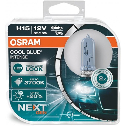 64176CBN-HCB-DUO OSRAM Лампа H15 12V 15/55W PGJ23T-1 COOL BLUE INTENSE NEXT GEN +100% 64176CBN-HCB