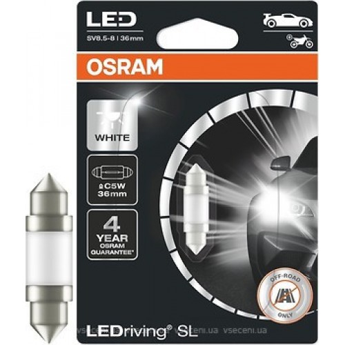 6418DWP-BLI OSRAM Лампа C5W 12V 0,6W SV8.5-8 (36 мм) 6418DWP-01B