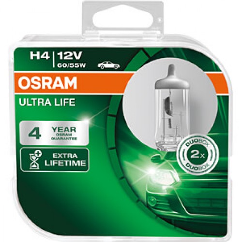 64193ULT-2HB OSRAM Лампа H4 12V 60/55W P43T ULTRA LIFE 64193ULT-2HB