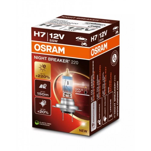 64210NB220-FS OSRAM Лампа H7 55W 12V PX26d NIGHT BREAKER +220% 64210NB220