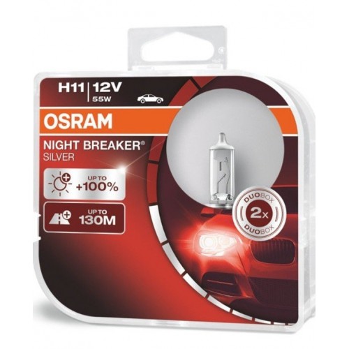 64211NBS-FS OSRAM Лампа H11 12V 55W PGJ19-2 NIGHT BREAKER SILVER +100% 64211NBS
