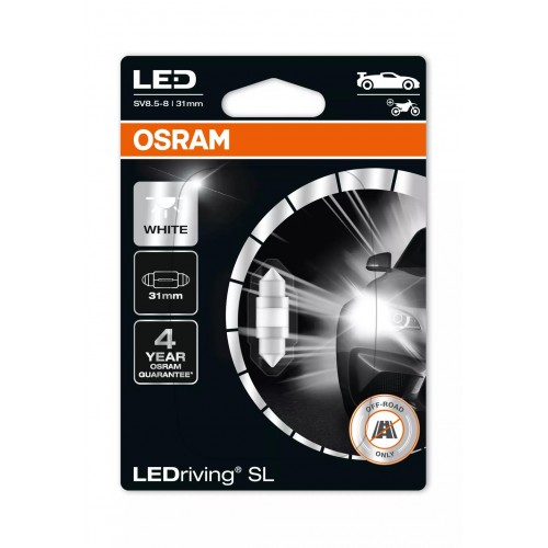 6438DWP-BLI OSRAM Лампа C5W 12V 1W SV8.5-8 (31 мм) 6438DWP-01B