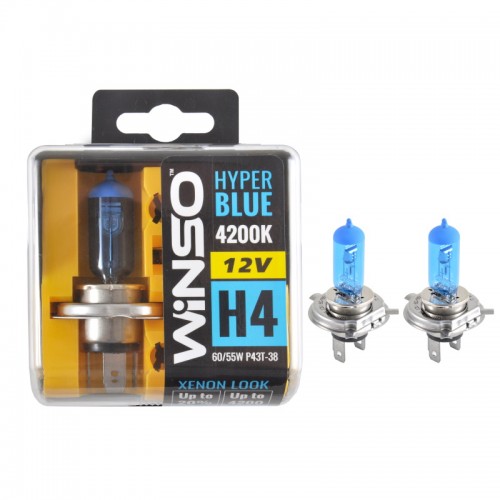 712450 12V H4 HYPER BLUE 4200K 60/55W P43t-38 SET WINSO 712450