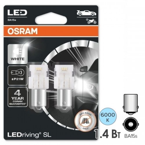7506DWP-BLI2 OSRAM Лампа P21W 12V 1,4W BA15S 7506DWP-02B