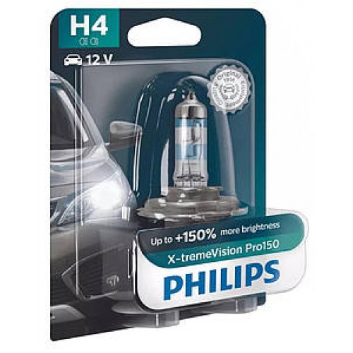 Автолампа Philips H4 12342XVPВ1 X-tremeVision Pro150 +150% 12V 60/55W (P43t-38) В1 (блістер) 12342XVPВ1