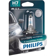 Автолампа Philips H7 12972XVPB1 X-tremeVision Pro150 +150% 12V 55W (PХ26d) B1 (блістер)