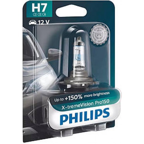 Автолампа Philips H7 12972XVPB1 X-tremeVision Pro150 +150% 12V 55W (PХ26d) B1 (блістер) 12972XVPB1