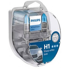 Автолампа Philips Н1/W5W 12258 WVU 12V WhiteVision ultra +60% (3700K) (блістер)