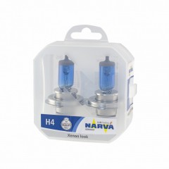Лампа H4 NARVA 12V 60/55W P43t (2 шт.) RANGE POWER WHITE 4500K 486802100