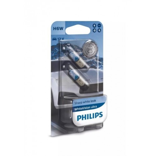 12036WVUB2 (PHILIPS) H6W WhiteVision ultra +60% (3100K) B2 12V 6W BAX9s 12036WVUB2
