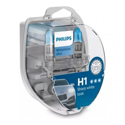 12258WVUB1 (PHILIPS) H1 WhiteVision ultra +60% (3700K) B1 12V 55W P14,5s (заміна 12258WHVB1) 12258WVUB1