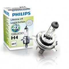 12342LLECOB1 (PHILIPS) H4 LongLife EcoVision 12V 60/55W P43t-38 Blst. 1 pc.