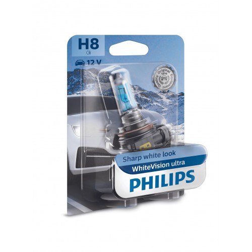 12360WVUB1 (PHILIPS) H8 WhiteVision ultra +60% (3800K) B1 12V 35W PGJ19-1 12360WVUB1