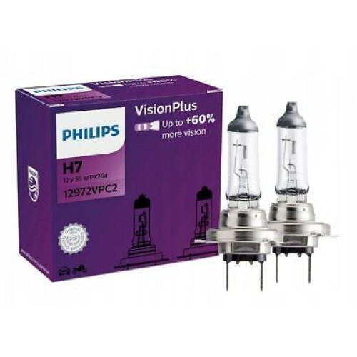 12972VPC2 (PHILIPS) H7 12V PX26d 55W VisionPlus 12972VPC2