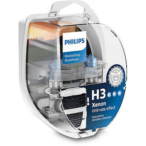 13336MDBVS2 (PHILIPS) H3 MasterDuty BlueVision 24V 70W PK22s Set 2 pc. 13336MDBVS2