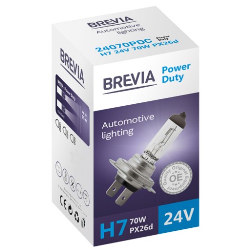 24070PDC BREVIA Автолампа H7 24V 70W PX26d Power Duty CP HALOGEN 24070PDC