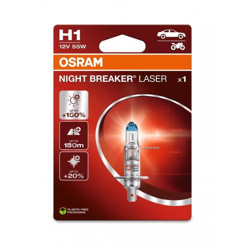 64150NL-FS OSRAM Лампа H1 12V 55W P14,5S NIGHT BREAKER LASER +150% 64150NL