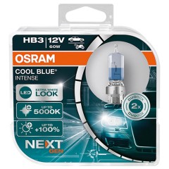 Лампа HB3 OSRAM 12V 60W P20D COOL BLUE INTENSE NEXT GEN +100% 9005CBN-HCB-DUO