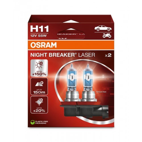 64211NL-2HB OSRAM Лампа H11 12V 55W PGJ19-2 NIGHT BREAKER LASER +150% 64211NL-2HB