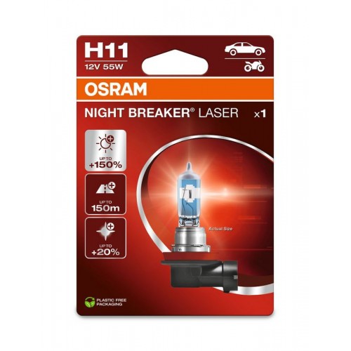 64211NL-1BL OSRAM Лампа H11 55W 12V PGJ192 NIGHT BREAKER LASER +150% 64211NL-1BL