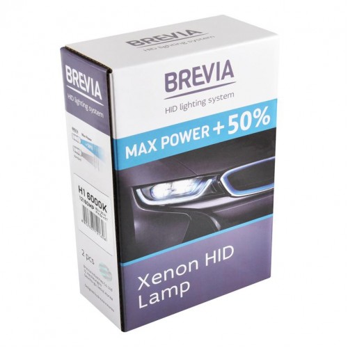 12160MP BREVIA Автолампа H1 +50%,6000K,85V,35W P14.5s KET, (2шт.) XENON 12160MP