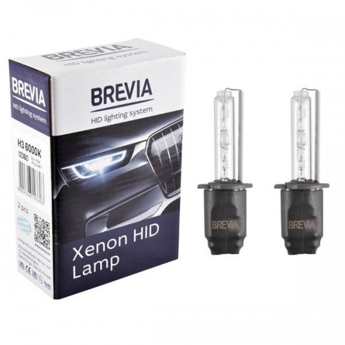 12360 BREVIA Автолампа H3,6000K,85V,35W PK22s KET,(2шт.) XENON 12360