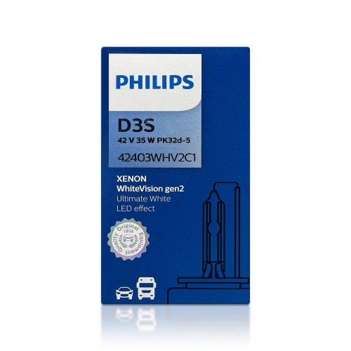 42403WHV2C1 (PHILIPS) D3S WhiteVision gen2 5000K 42V 35W PK32d-5 42403WHV2C1