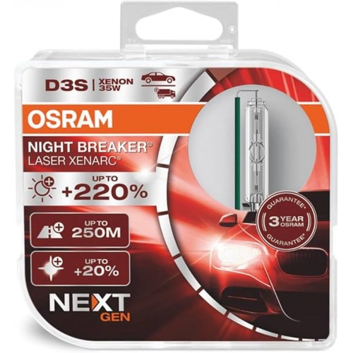 66340XNN-HCB-DUO OSRAM Лампа D3S 35W PK32D-5 XENARC NIGHT BREAKER LASER NEXT GEN +220% 66340XNN-HCB