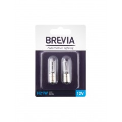 Автолампа BREVIA H21W 12V 21W BAY9s блістер 2шт. 12329B2