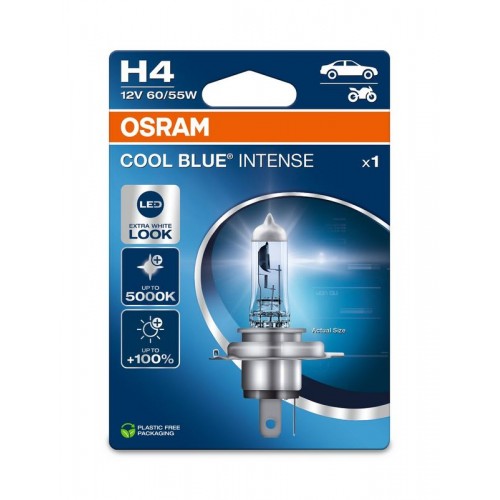 64193CBN-1BL OSRAM Лампа H4 12V 60/55W P43T COOL BLUE INTENSE NEXT GEN +100% (заміна 64193CBI-01B) 64193CBN-1BL