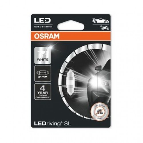 6438DWP-1BL OSRAM Лампа C5W 12V 1W SV8.5-8 (31 мм) LEDrivin SL 6438DWP-1BL