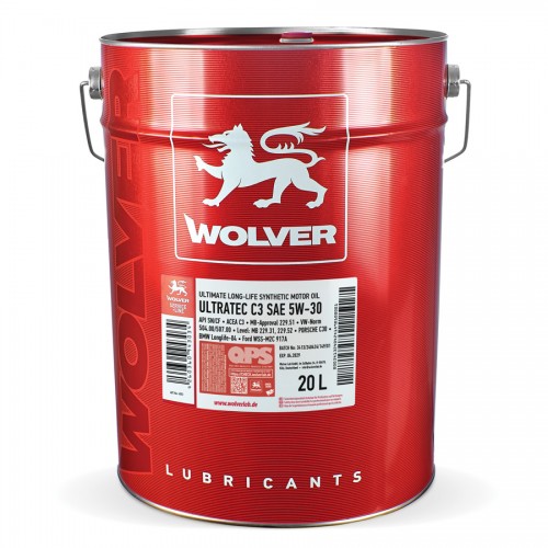 Олива моторна WOLVER ULTRATEC C3 SAE 5W-30  відро 20л жерсть 13413