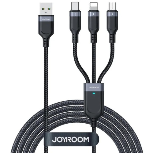 USB-кабель 120cm JoyRoom 3 in 1 Multi-Use 3.5A /black/ S-A18 22425