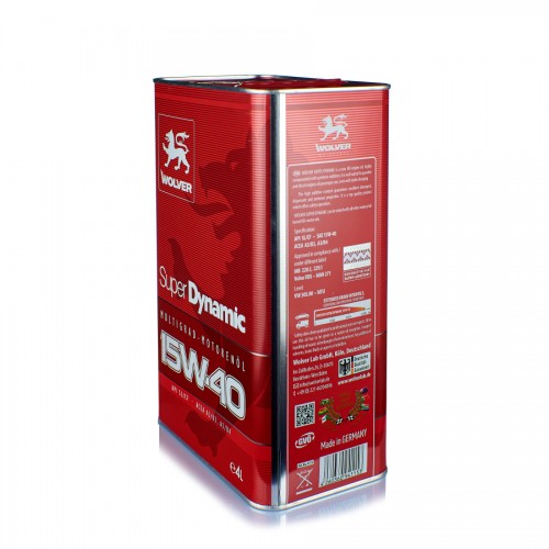 Олива моторна WOLVER SUPER DYNAMIC SAE 15W-40  каністра 4л жерсть