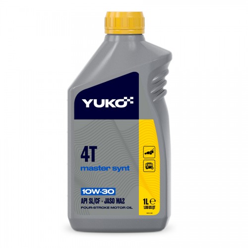 Олива YUKO MASTER SYNT 4Т 10W-30  API SL/CF каністра 1л ПЕ 26388