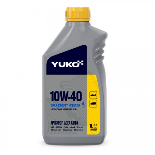 Олива моторна YUKO SUPER GAS 10W-40 API SМ/CF каністра 1л ПЕ