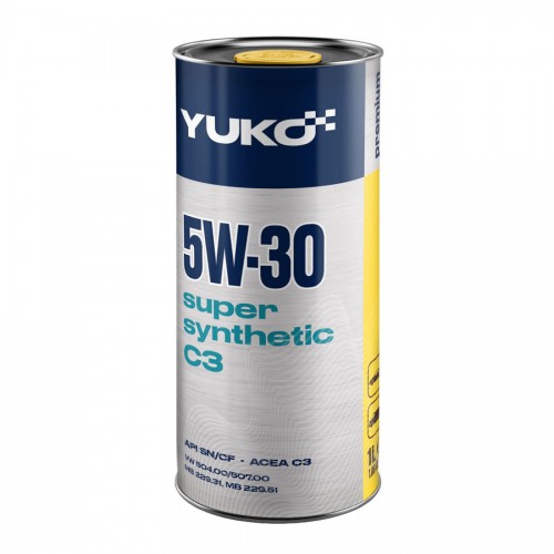 Олива моторна YUKO SUPER SYNTHETIC C3 5W-30 API SN/CF каністра 1л жерсть
