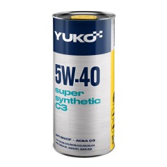 Олива моторна YUKO SUPER SYNTHETIC 5W-40 API SN/CF каністра 1л жерсть