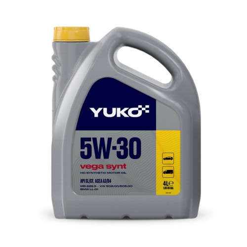 Олива моторна YUKO VEGA SYNT 5W-30 API SL/CF каністра 4л ПЕ
