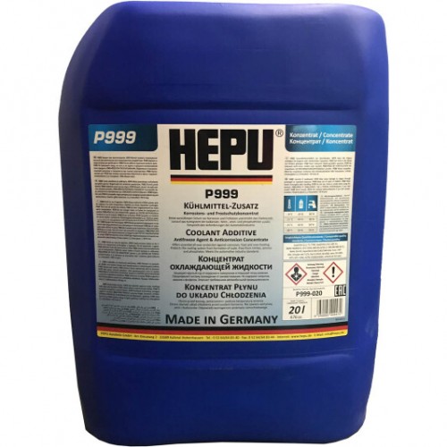Рідина охолоджуюча HEPU Антифриз -38 °C G11 синя концентрат 20 л (P999-020) HE0003